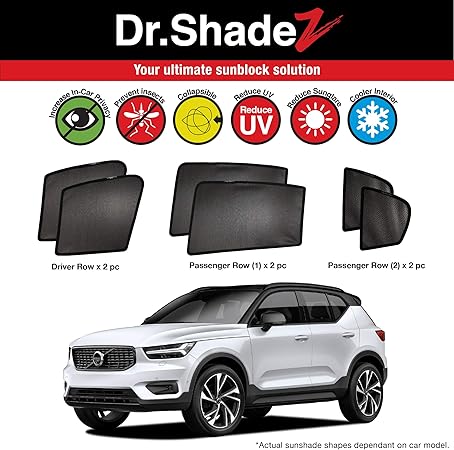 Amazon Dr Shadez カスタムフィット カーウィンドウ 磁気サンシェード ボルボ Xc40 Suv 18 19年用 6ピース サイドバイザー 車 バイク