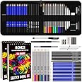43-Piece Colored Pencil Set with Two 50-Page Sketchbooks, Sketch Pen Set in Black Zipper Case - Professional Watercolor Penci