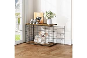 RECHGOSH 24 Inch Extra Small Dog Crate Furniture - Stylish Durable Indoor Dog Kennel with Storage Top & Secure Lock, Dog Crates for Small Dogs Under 10 lbs, Decorative End Table Pet House