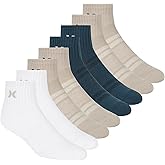 Hurley Mens 8 Pack Sport Cushioned Quarter Crew Socks