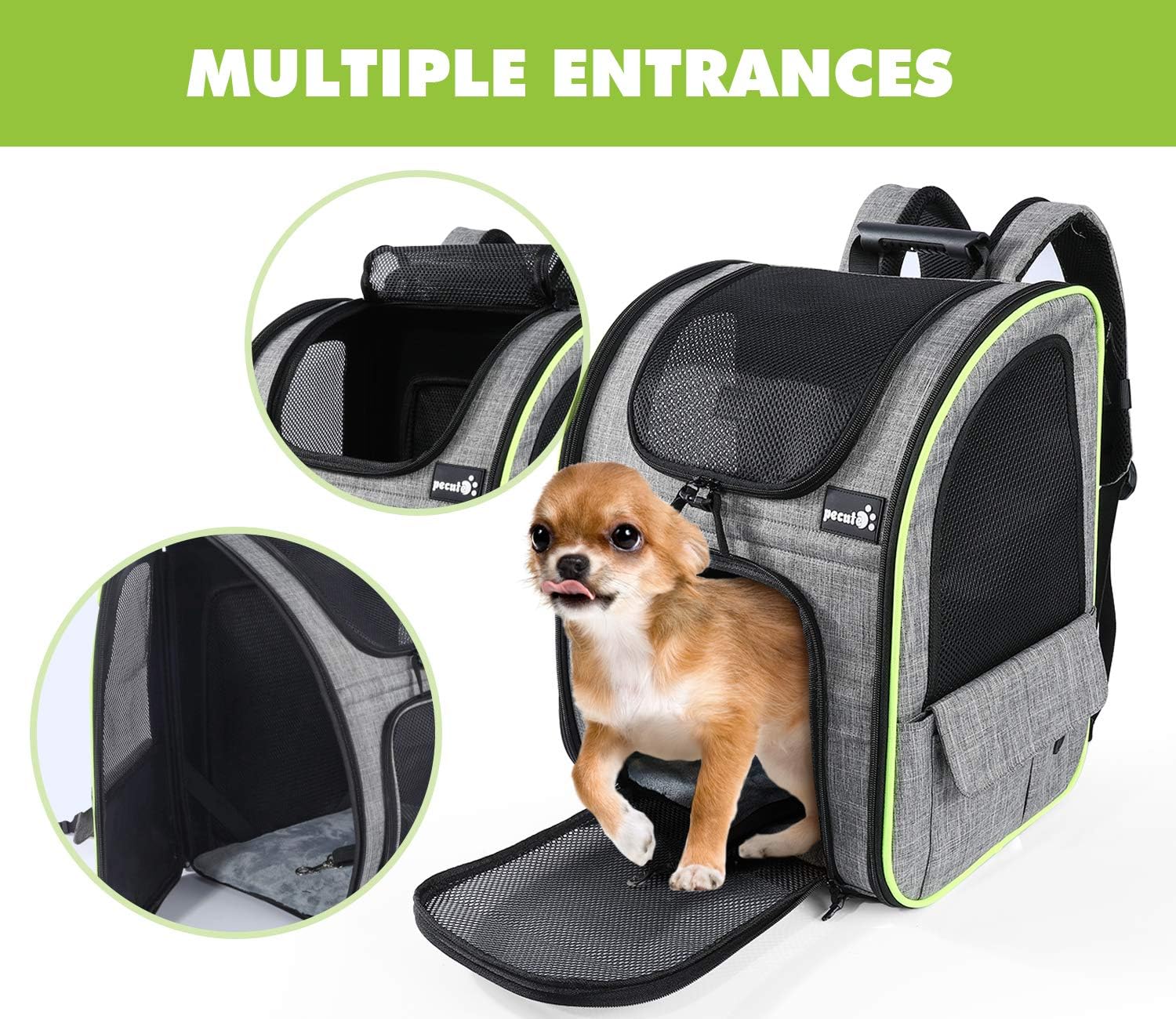 Pecute Cat Carrier Dog Backpack Expandable, Portable Breathable