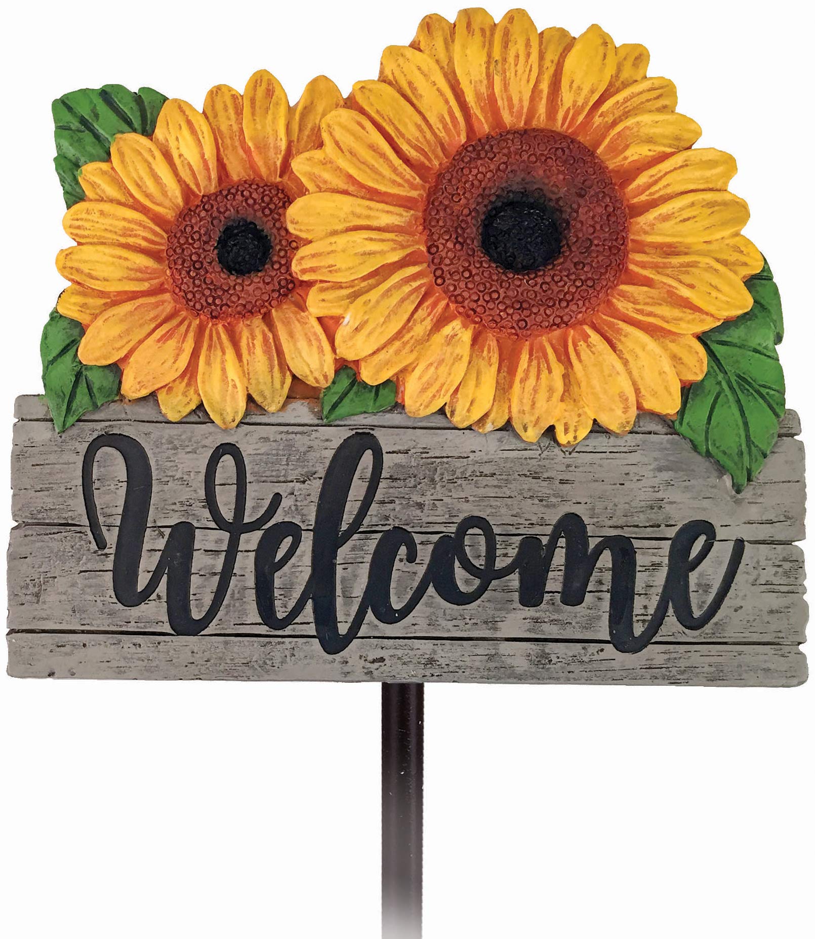 Spoontiques - Sunflower Welcome Garden Stake - Garden Décor - Decorative Stake for Lawn and Yard - Multicolored