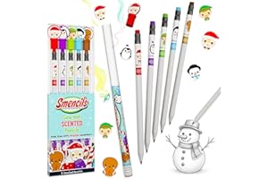 SCENTCO Holiday Smencils - HB #2 Scented Fun Pencils, 5 Count - Stocking Stuffer, Gifts for Kids, School Supplies, Party Favors, Classroom Rewards
