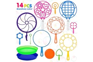 Roberly Bubble Wands Set Toys Bulk Funny Big Giant Large Bubble Making Maker with Tray for Kids Adult Summer Outdoor Playtime Activity Party Favors Gifts Birthday Games