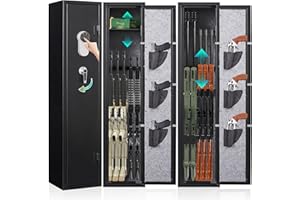 SAPITAL 5 Gun Safe,Gun Safe for Rifles and Pistols, Rifle Gun Safes, Gun Cabinet, Gun Safes & Cabinets, Rifle Safes for Home, Electronic Gun Safe With Removable Shelf and Pistol Pouch