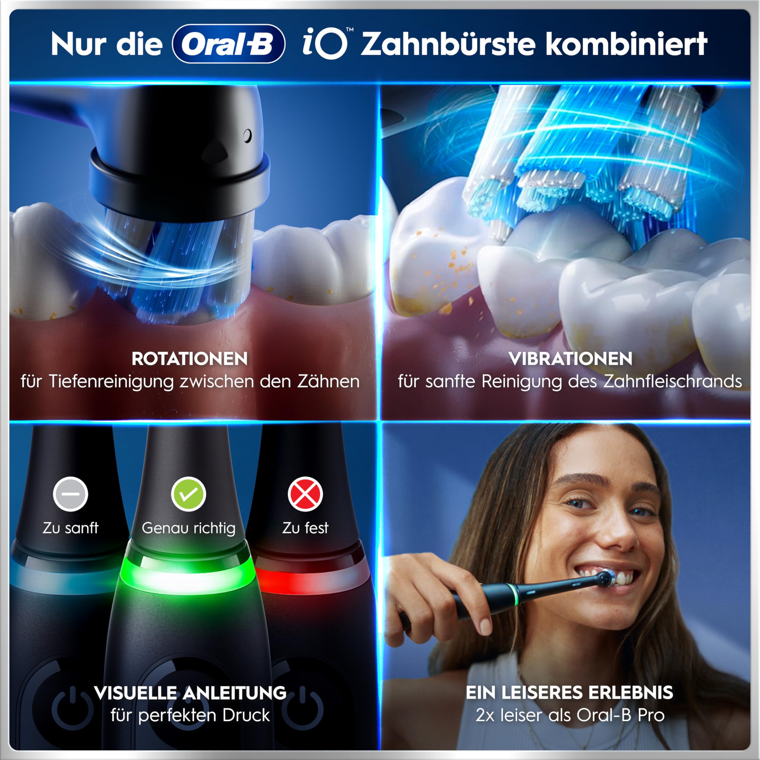 Oral-B iO Series 6 Elektrische Zahnbürste/Electric Toothbrush, 2 Aufsteckbürsten, 5 Putzmodi für Zahnpflege, Display & Reiseetui, Valentinstagsgeschenk für Ihn/Sie, Designed by Braun, black lava 5