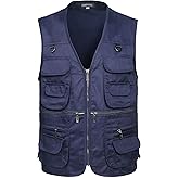 LISUHEPEAL Men’s Fishing Vest Summer Outdoor Work Safari Travel Photo Vest with Multi Pockets