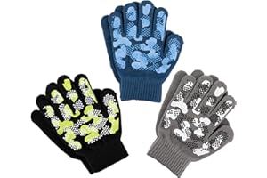 Zelda Matilda Magic Knit Kids Stretch Gloves - Winter Gloves for Kids Extra Strong Grips Packs