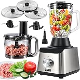 Food Processor and Blender Combo, 88 oz Food Chopper, 1000W | Kitchen Appliance for Meat Vegetable and Dough, 70oz 1000W Glass Jar Blender with 2 Speeds and Pulse for Smoothie