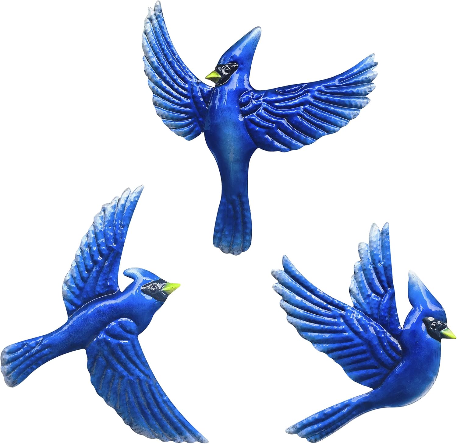 Plaques & Wall Art - J-Fly Metal Bird Wall Decoration Bird Wall Hanging Decor Outdoor Metal Wall Art Blue Bird Outdoor Decor Suitable for Living Room Bedroom Patio Kitchen Outdoor Fence Decoration 9 Inch