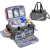 Trunab First Aid Bag Empty, Professional Medical Bag Emergency Responder Trauma Bag with Inner Dividers and Anti-Slip Bottom, Ideal for EMT, EMS, Paramedics