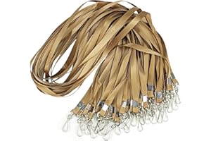 KORTY Gold Lanyards Bulk 50 packs Lanyards for ID Badges,Lanyards with Swivel Hook Clips for Name Tag Lanyard ID Holder