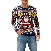 Atforna Mens Ugly Christmas Sweater Santa Clause Reindeer Snowflake Knitted Funny Pullover Xmas Holiday Long Sleeve Sweaters