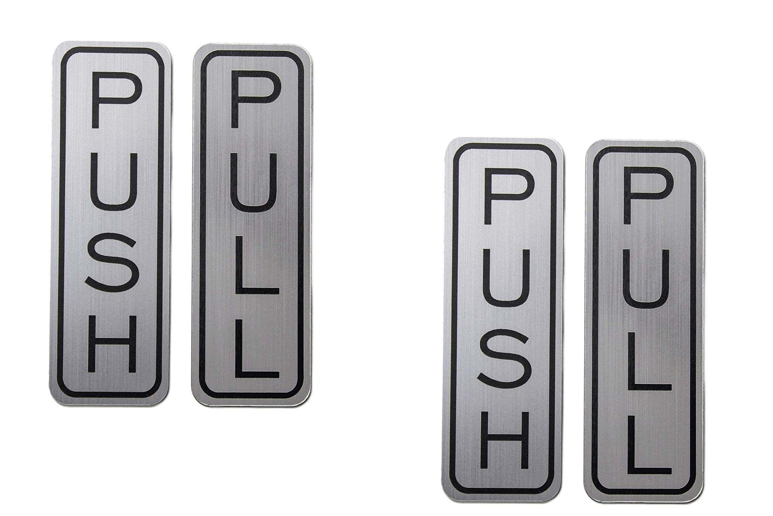 Burning desire 304 Grade Stainless Steel Premium Push/Pull Set Door Vertical Sign 5 x 1.5 inch Stylish (Pack of 2)