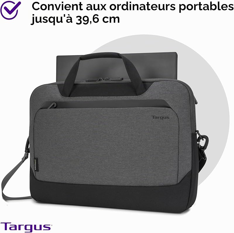 TBS92502GL Sacoche fine Cypress 15,6 pouces avec EcoSmart - Gris