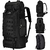 Unineovo 70L/100L Large Camping Hiking Backpack with Rain Cover, Waterproof Molle Rucksack Military Tactical Backpack, Lightweight Backpacking Daypack for Trekking Climbing Outdoor