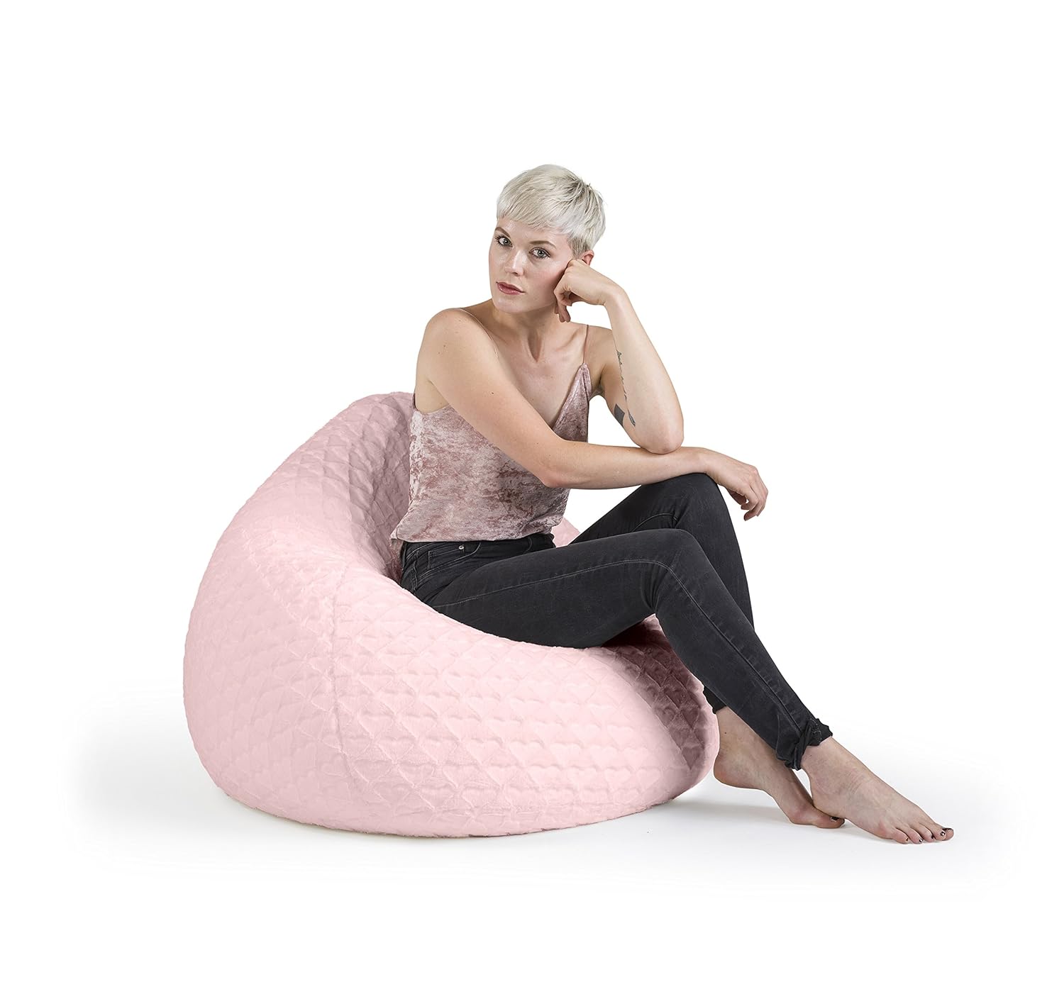 Amazonde Sitting Point Sitzsack Fluffy Hearts Xl Ca 220 Liter Rose