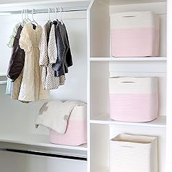 NaturalCozy Storage Cubes 11 Inch Cotton Rope Woven