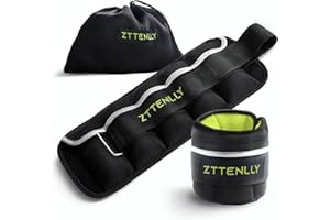 ZTTENLLY Adjustable Ankle Weights 1-5/10/15/20LBS Pair with Carry Bag - Breathable Fabrics, Reflective Trim - Strength Training Leg Wrist Arm Ankle Walking Weights Sets for Women Men Kids