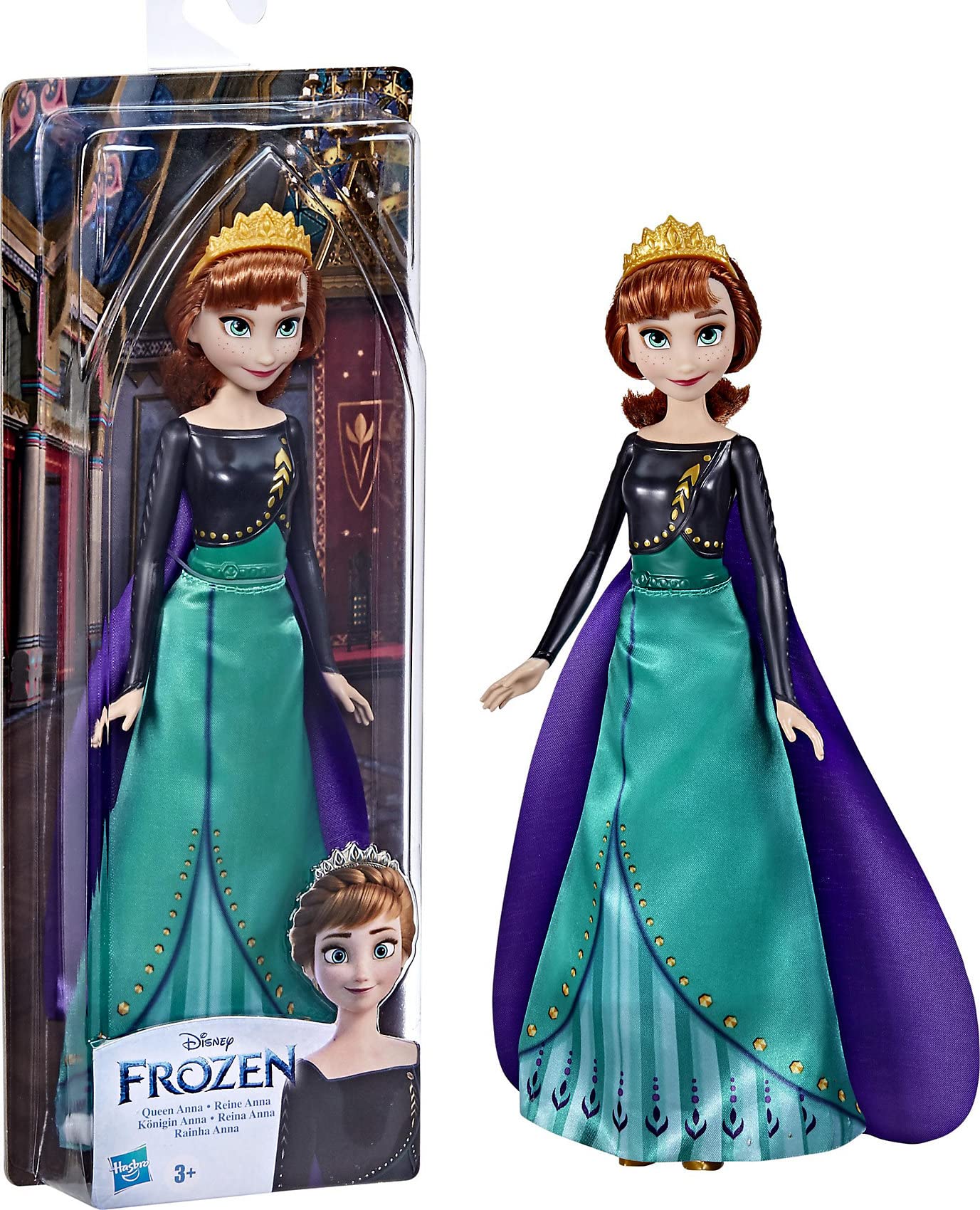 Disney Frozen Hasbro 2 Queen Anna Shimmer Fashion Doll, Toy for Children 3 Years Old and Up, Multicolor, One Size, (F3524)
