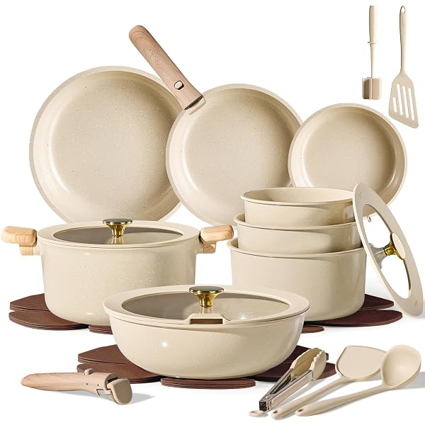 CAROTE 25PCS CERAMIC COOKWARE SET, POTS AND PANS...