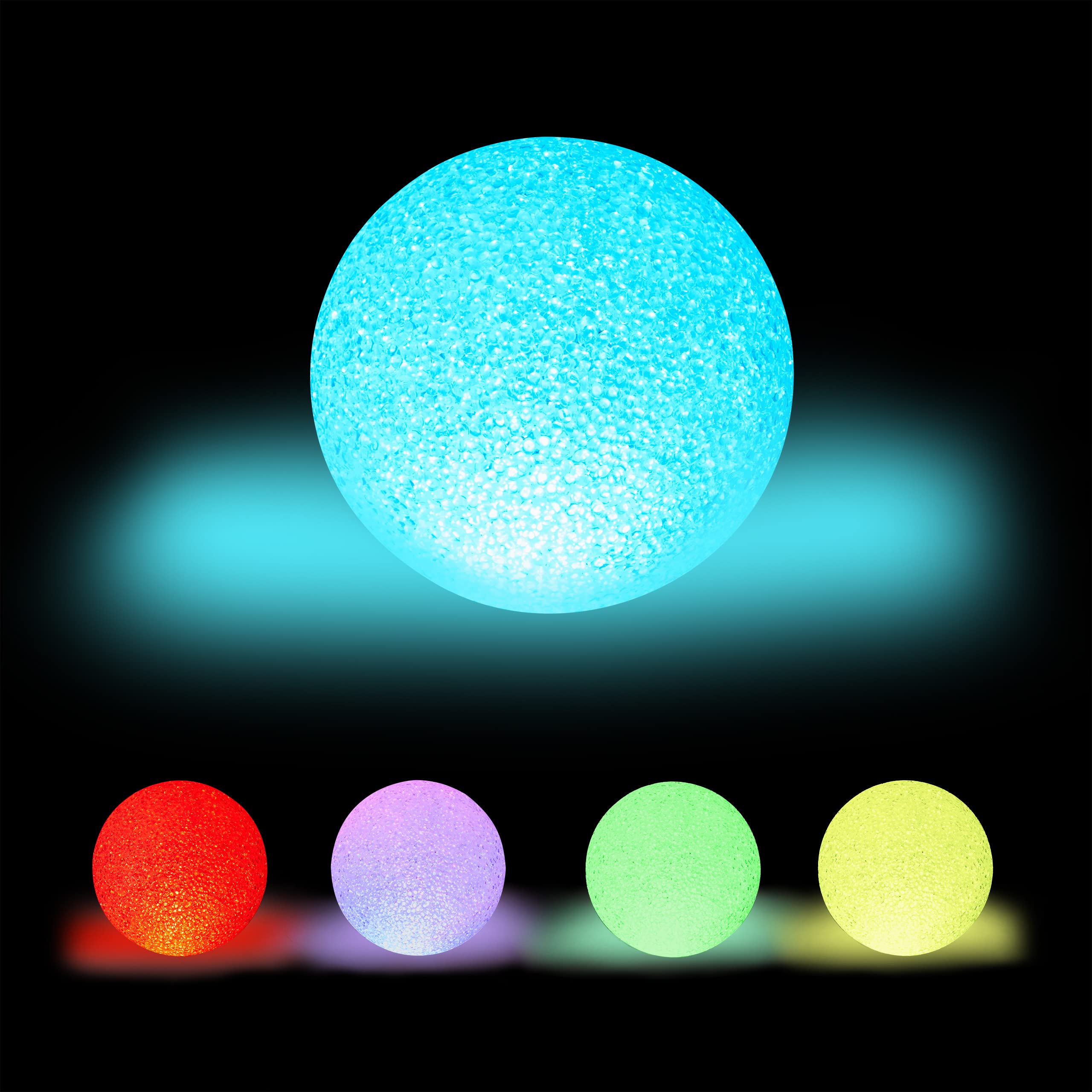 Relaxdays Indoor LED Lamp, Colour Change, Battery-Operated, No Cable, Mood Light Ball, Ø 15 cm