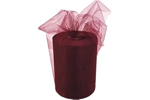 GIFTWRAP ETC. Burgundy Tulle Wedding Reception Decoration - 6" x 100 Yards, Fabric Netting Ribbon, Decoration, Wreath, Garland, Swag, Veil, Streamers, Gift Wrapping, Fall, Christmas, Valentine's Day