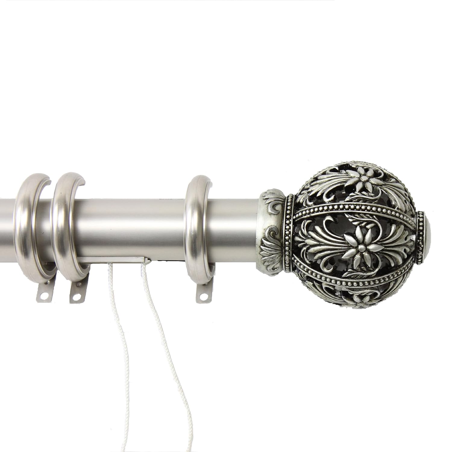 Amazon Com Decorative Traverse Curtain Rod W Rings Embroidery