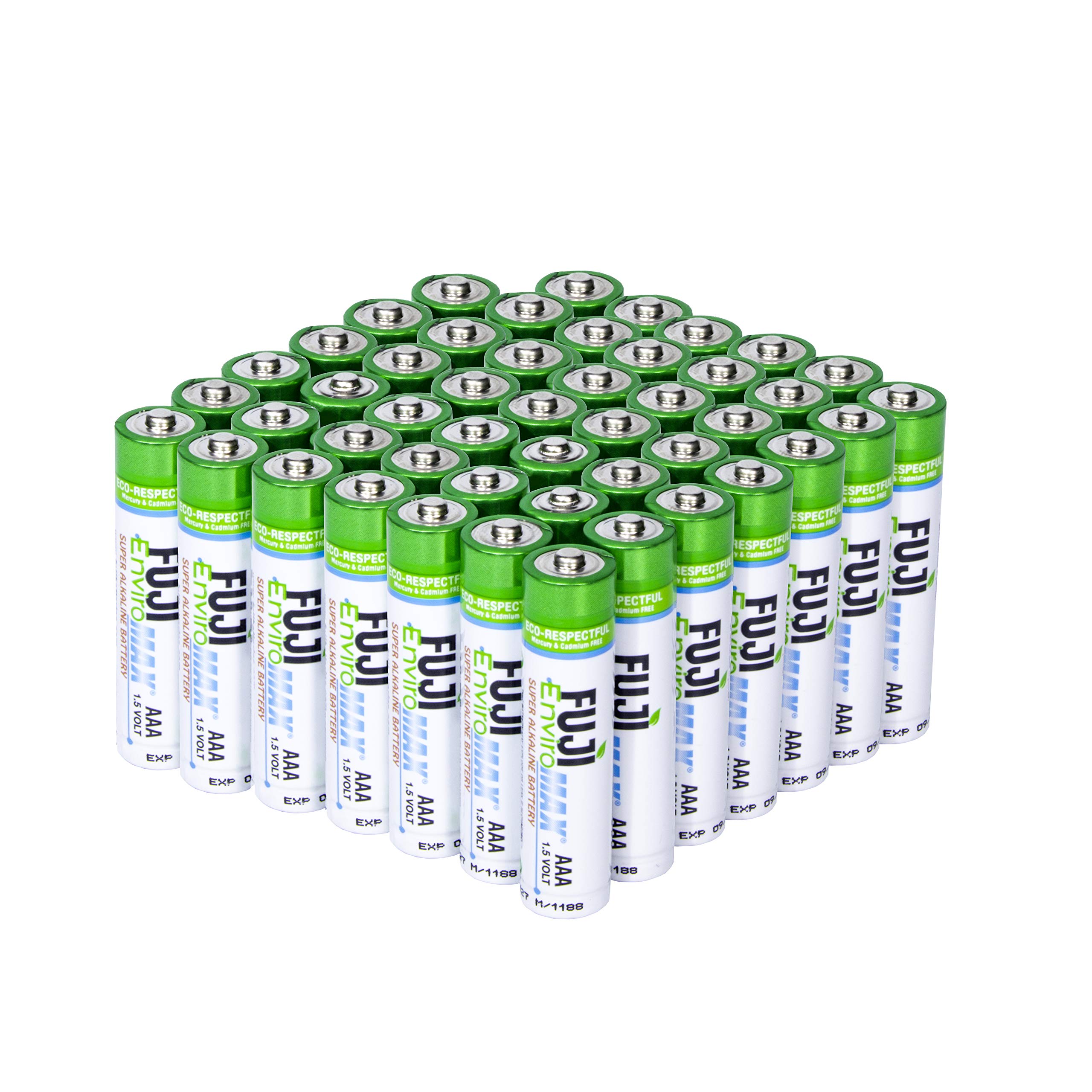 Fuji Enviromax 1.5V Super Alkaline AAA Batteries - No Harmful PVC & Heavy Metals, Long Lasting, Powerful, Triple AAA Batteries (Pack of 48)
