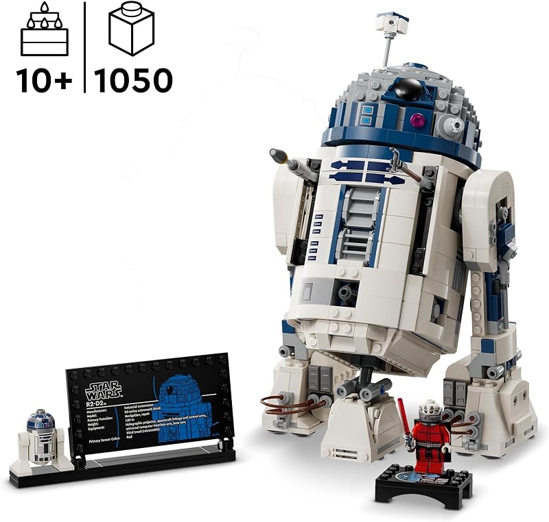 Star Wars 75379 R2-D2 - Giocattolo da Costruire - Figura di Droide da Esposizione con Testa Rotante, Periscopio e Strumenti - Incl. una Minifigure di Darth Malek - Regalo per Bambini da 10 Anni — foto 2 di 8