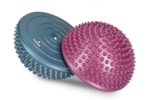 Navaris 2X Hedgehog Balance Pods - Set of 2 Spiky Fitness Domes for Sports, Foot Massage, Stability Training, Balancing in Mu