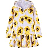 Ghteas Girls Swim Cover Up Dress Long Sleeve Hooded Zip Up Bathing Suit Cute Ruffle Coverup Kids Pool Beach Robe 4-10Y
