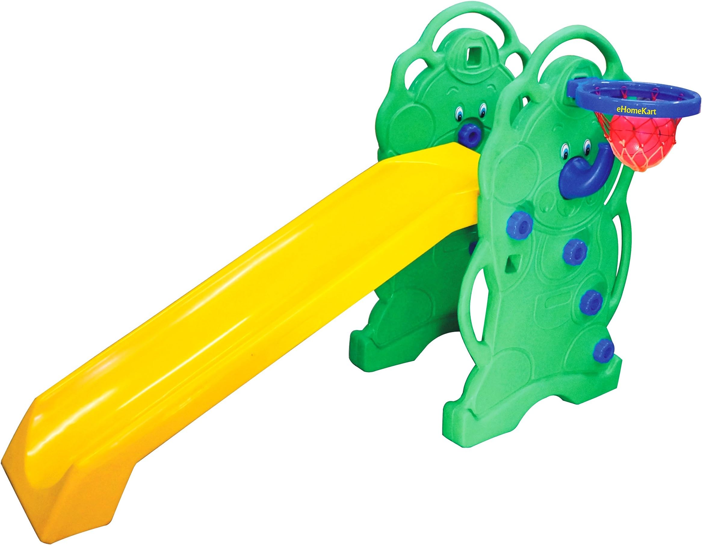 Her Home eHomeKart Plastic PlayTool My Bear Garden Slider for Boys and Girls with Basketball Hoop and Ring Hoopla (LxBxH -178 x 44 x 114 cm)