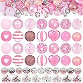 Wurosi 112 Pcs Beads for Pens, Included 28 Pcs 16/17/20mm Chunky Bubblegum Beads for Pen Making, 84 Pcs Spacer Bead for DIY Beadable Pen, Rhinestone Bead for Jewelry Making