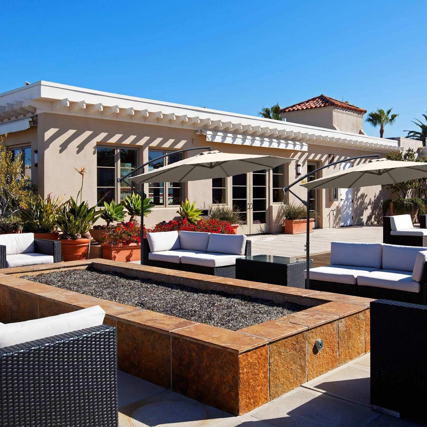 Backyard Deck 12 Colors Turquoise Abccanopy Patio Umbrellas Cantilever Umbrella Offset Hanging Umbrellas 9 Ft Outdoor Market Umbrella With Crank Cross Base For Garden Pool And Beach Patio Lawn Garden Umbrellas