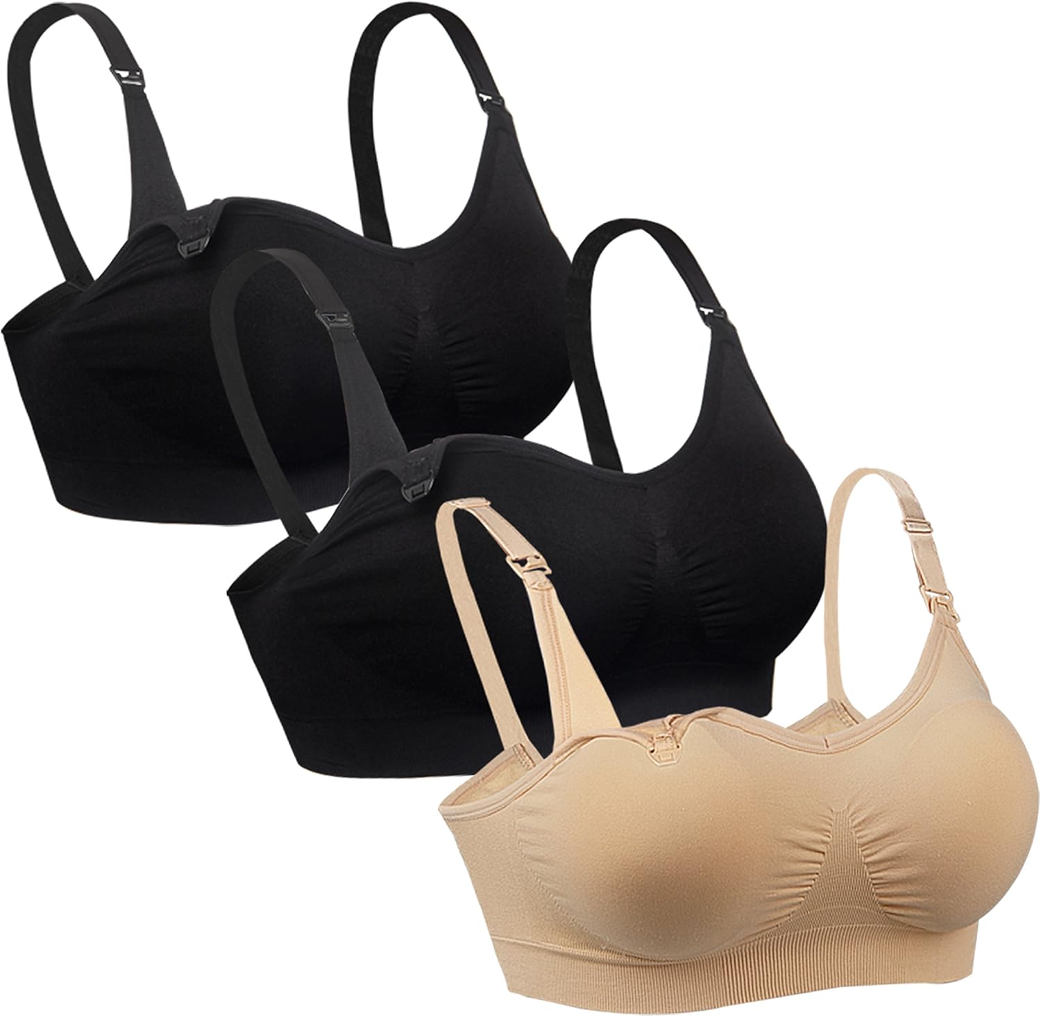 iloveSIA 3PACK Womens Full Bust Nursing Bra Seamless Maternity Bra at  Women’s Clothing store