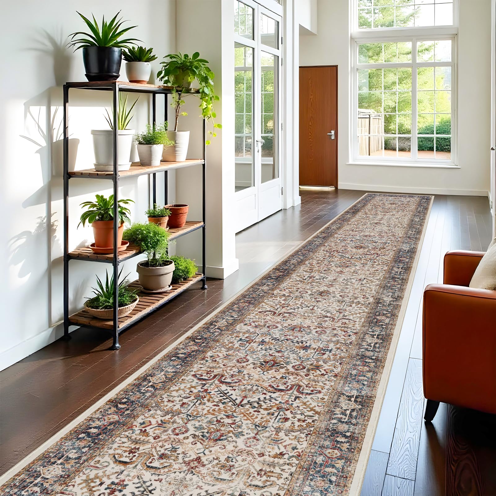 Photo 1 of ***(STOCK PHOTO FOR REFERENCE ONLY/ PATTERN DIFFERS)***Washable Runner Rug 3x14 - Hallway Runner Rug Kitchen Rugs and Mats Non Skid Washable Waterproof Carpet Runner for Living Room Bedroom Bathroom (Ivory, 3X14)