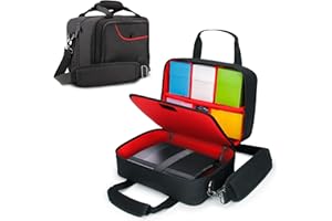 USA Gear Card Deck Storage Bag Compatible with TCG and CCG Card Games - Card Protector Bag with Padded Shoulder Strap, Customizable Interior, Weather Resistant - Fits Boxes and Loose Cards - Red