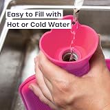Volila 3.5L Extra Large Hot Water Bottle with Pink Faux Fur Cover view 4
