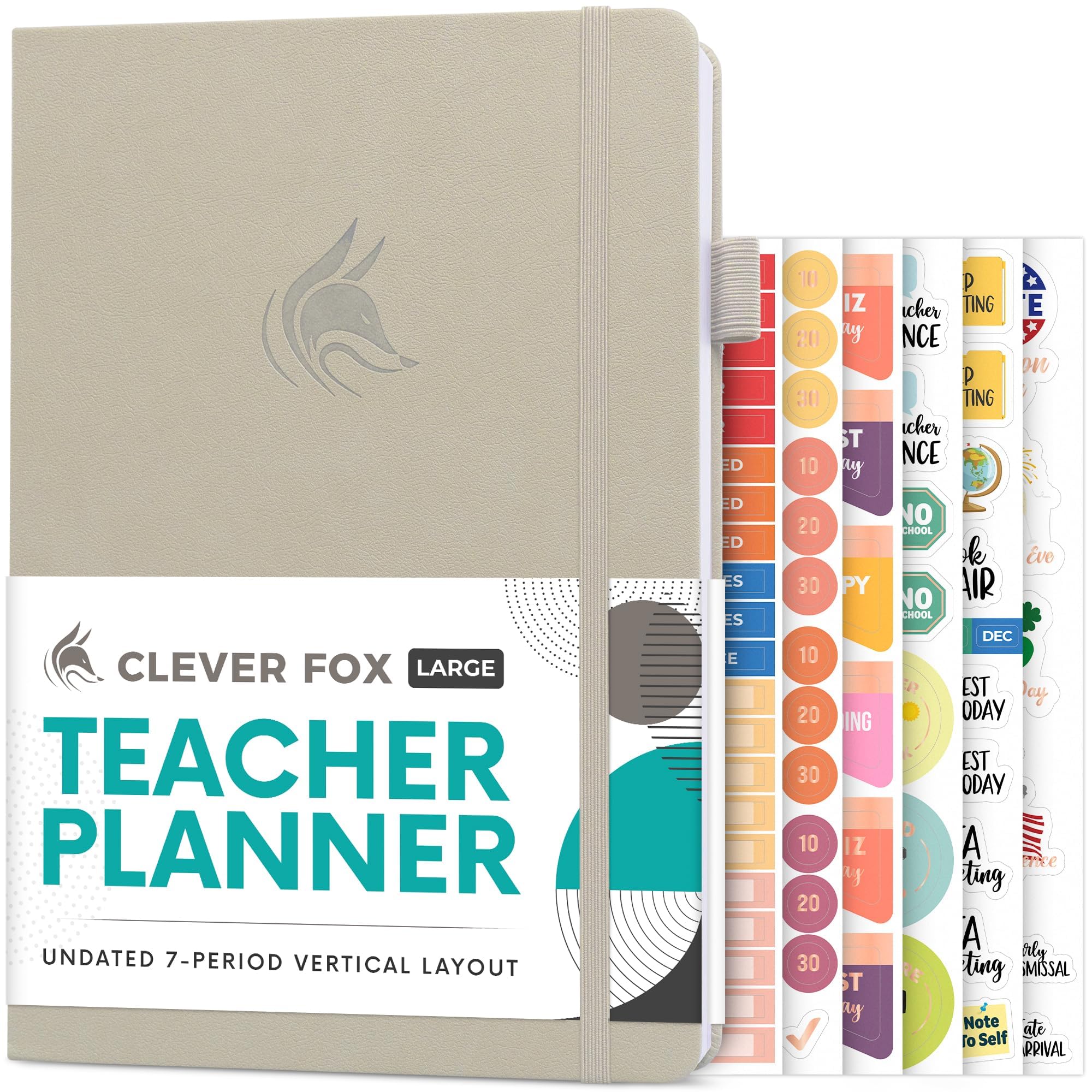 Clever Fox Teacher Planner – School Year Planner with Calendars & Lesson Plans – Teacher Plan Book for Classroom & Homeschool Organization - Undated, 18x25cm, Hardcover (Foggy Alps)