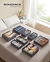 SONGMICS 8-Piece Underwear Drawer Organisers Set Slate Grey RUS08GY view 3