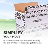 Bankers Box 10 Strong Moving Boxes 43L Large 51x29x29cm with Handles Cow Print view 4
