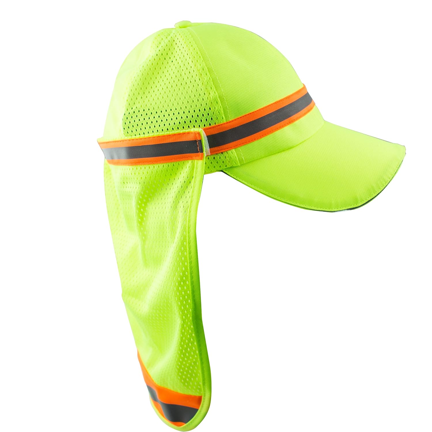 New York Hi-Viz Workwear High Performance Hat/Cap with Neck Shade (Lime)