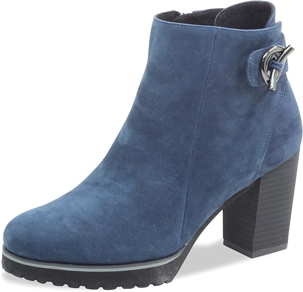 women's navy leather ankle boots uk