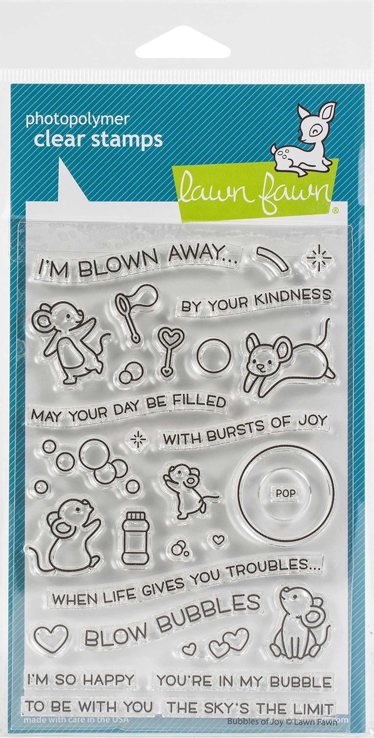 Lawn Fawn LF2500 Bubbles of Joy 4x6 Clear Stamp Set
