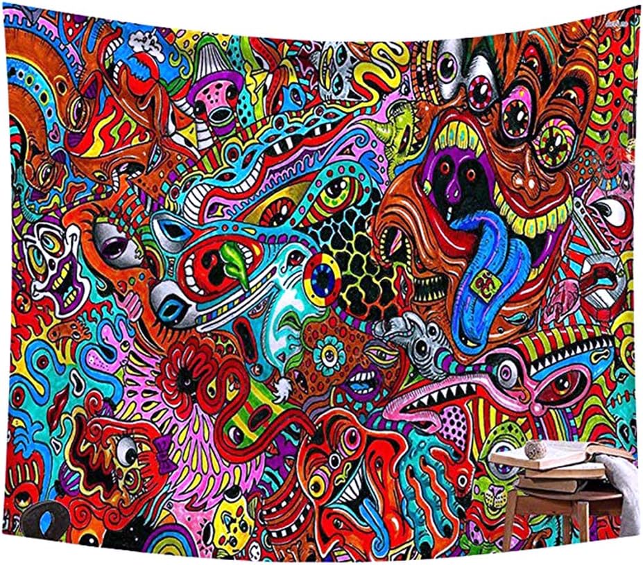 TIANHAO - Tapiz con diseño de hippie, ojos abstractos, decoración de