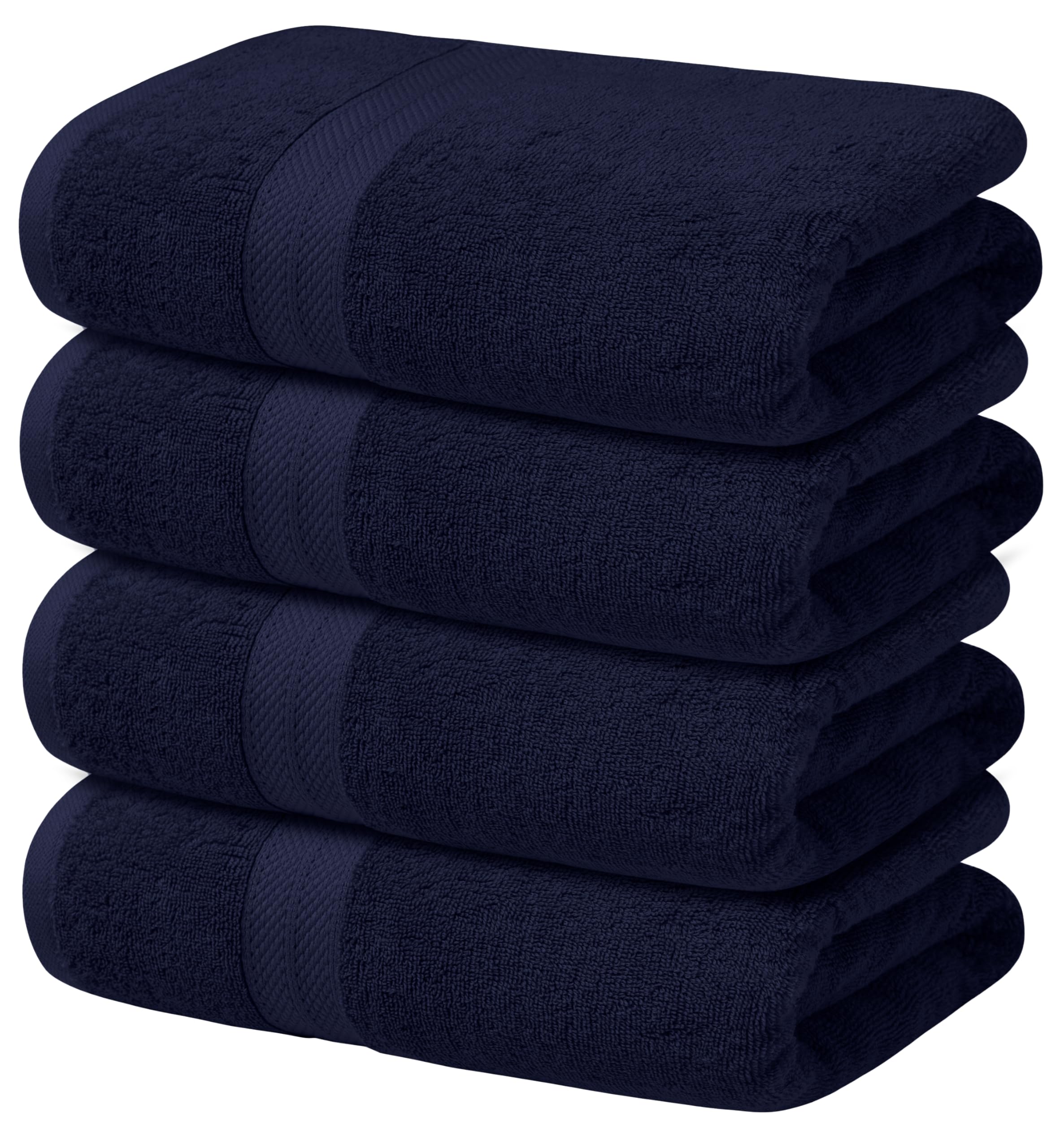 Photo 1 of Avalon Towels Bath Towels (Pack of 4) Size 27 x 54 Inches 100% Cotton, Lightweight and Absorbent, Quick Drying Shower Towel for Bathrooms, Soft Feel, Perfect for Daily Use (Navy Blue)