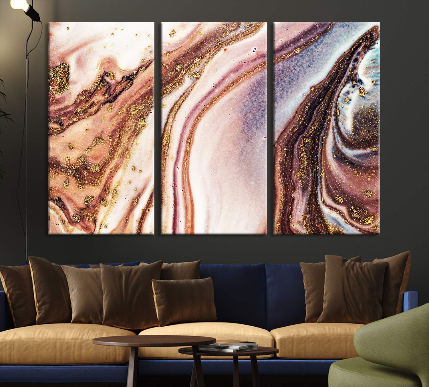 Brown Marble Wall Art Canvas Print Modern Home Decor Wall