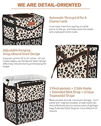 Pritent Car Trash Can with Lid, Cute Leakproof Car