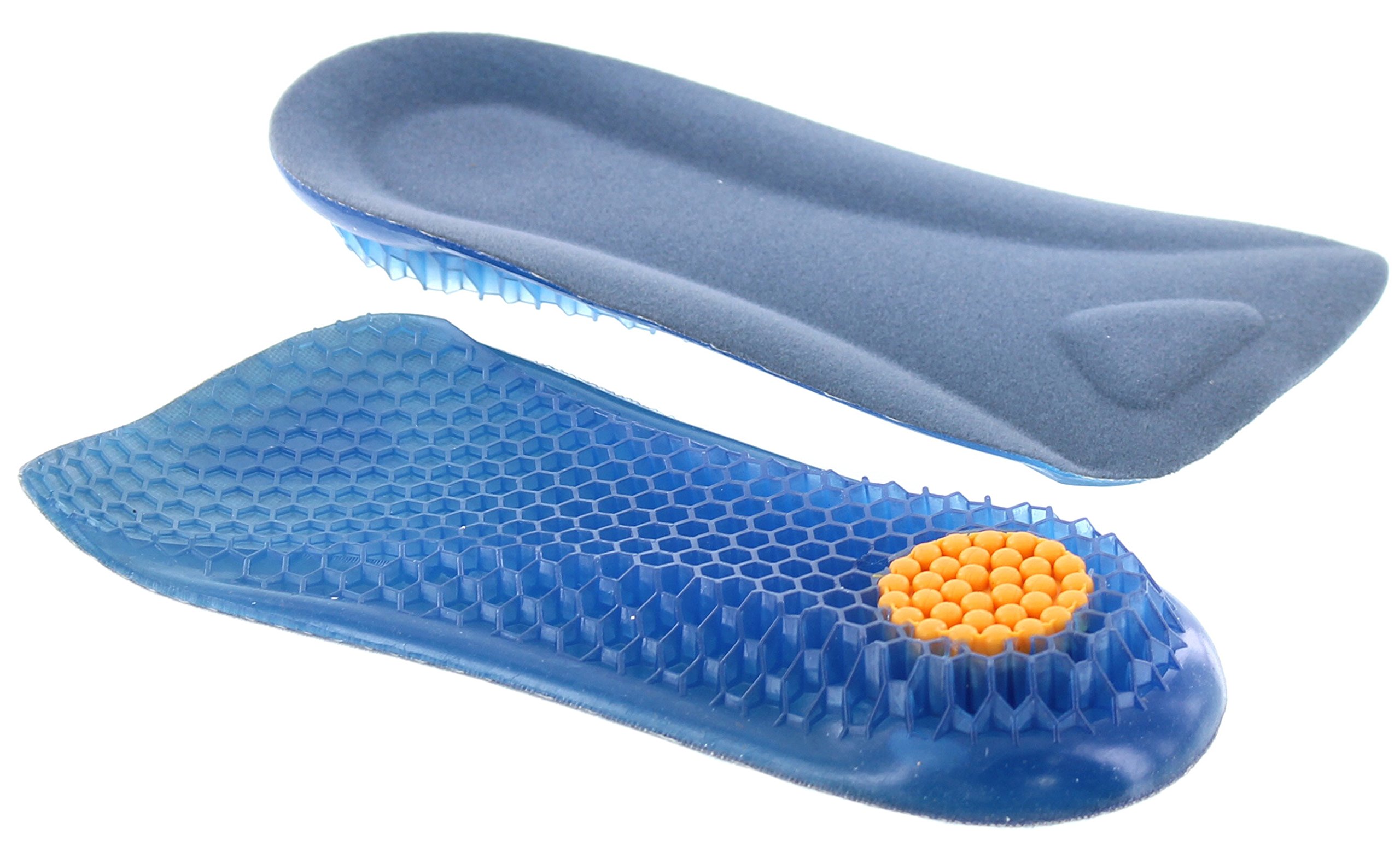 Calden Men's Honeycomb Shaped Gel Elevator Shoes Half Insole - 1/2 inches Taller One Size Fits All Blue